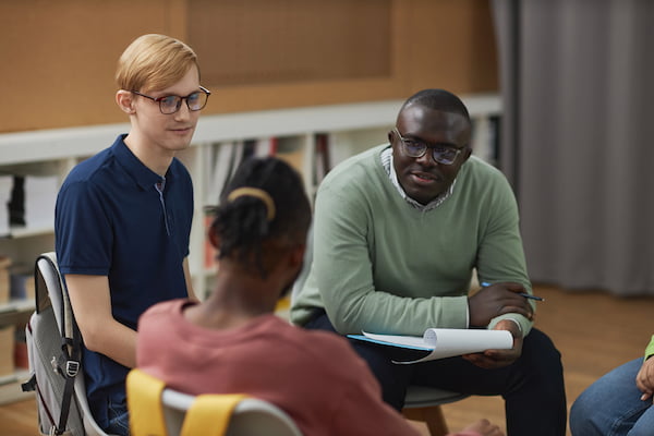 Several people in group discussion